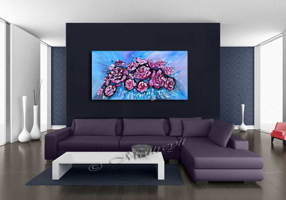 Flowers Painting - Pink Rose - LargeModernArt