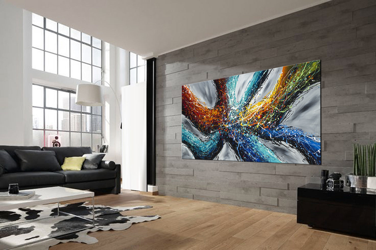 Large Modern Art Oil Painting on Canvas Modern Wall Art - Power of Elegance 4 - LargeModernArt