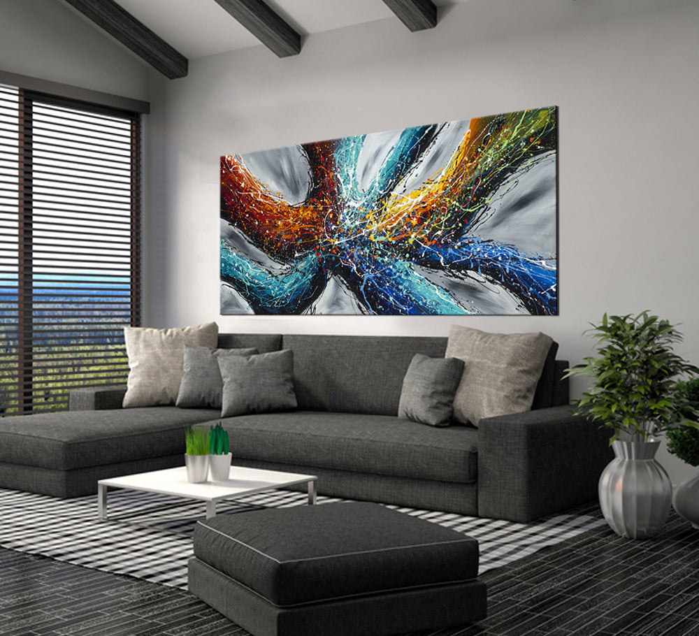 Large Modern Art Oil Painting on Canvas Modern Wall Art - Power of Elegance 4 - LargeModernArt