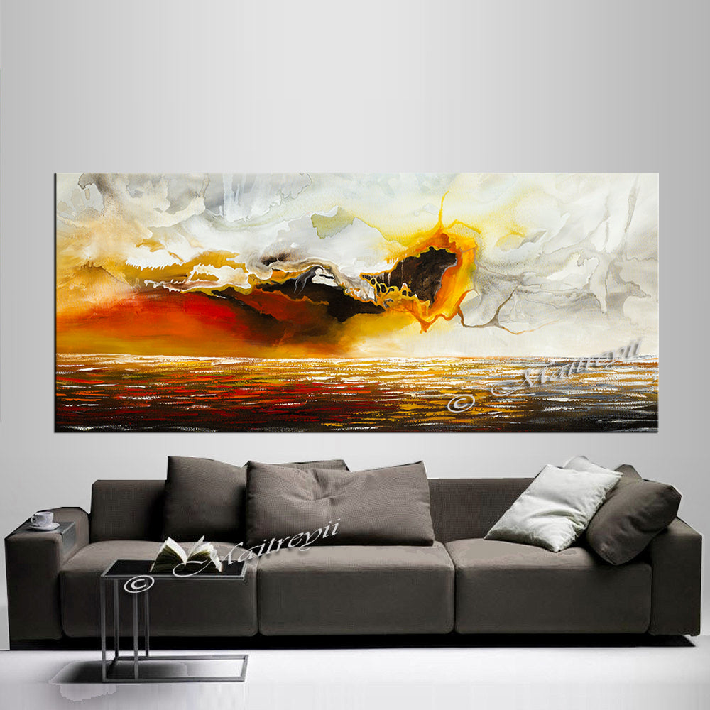 Large Ocean Art Oil Painting on Canvas - Modern Wall Art - Seascape 25 - LargeModernArt