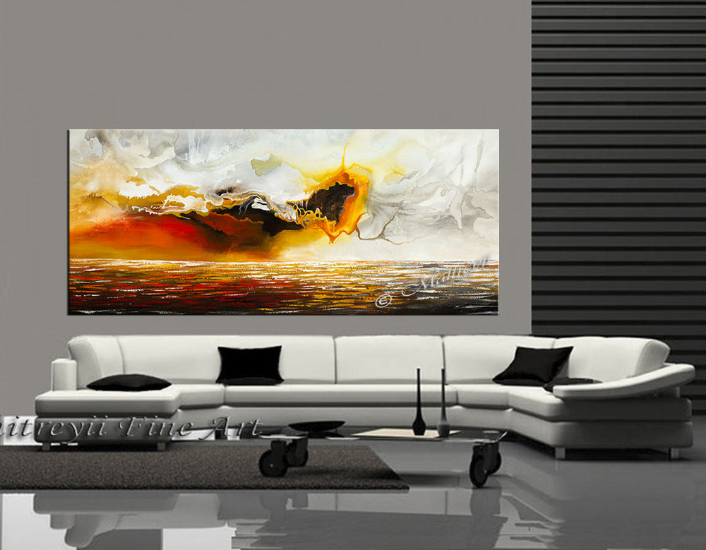 Large Ocean Art Oil Painting on Canvas - Modern Wall Art - Seascape 25 - LargeModernArt