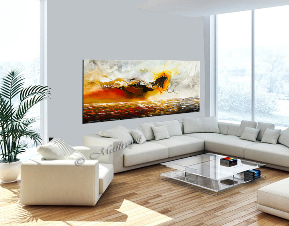 Large Ocean Art Oil Painting on Canvas - Modern Wall Art - Seascape 25 - LargeModernArt