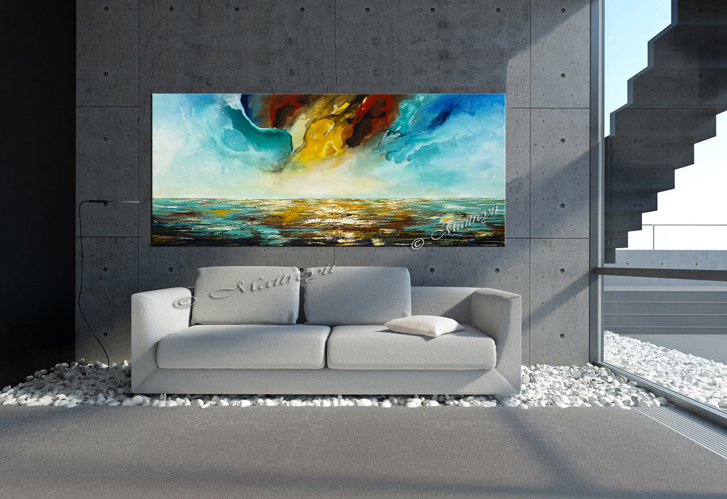 Original Modern Art Oil Painting For Sale - Amazing Seascape 33 - LargeModernArt