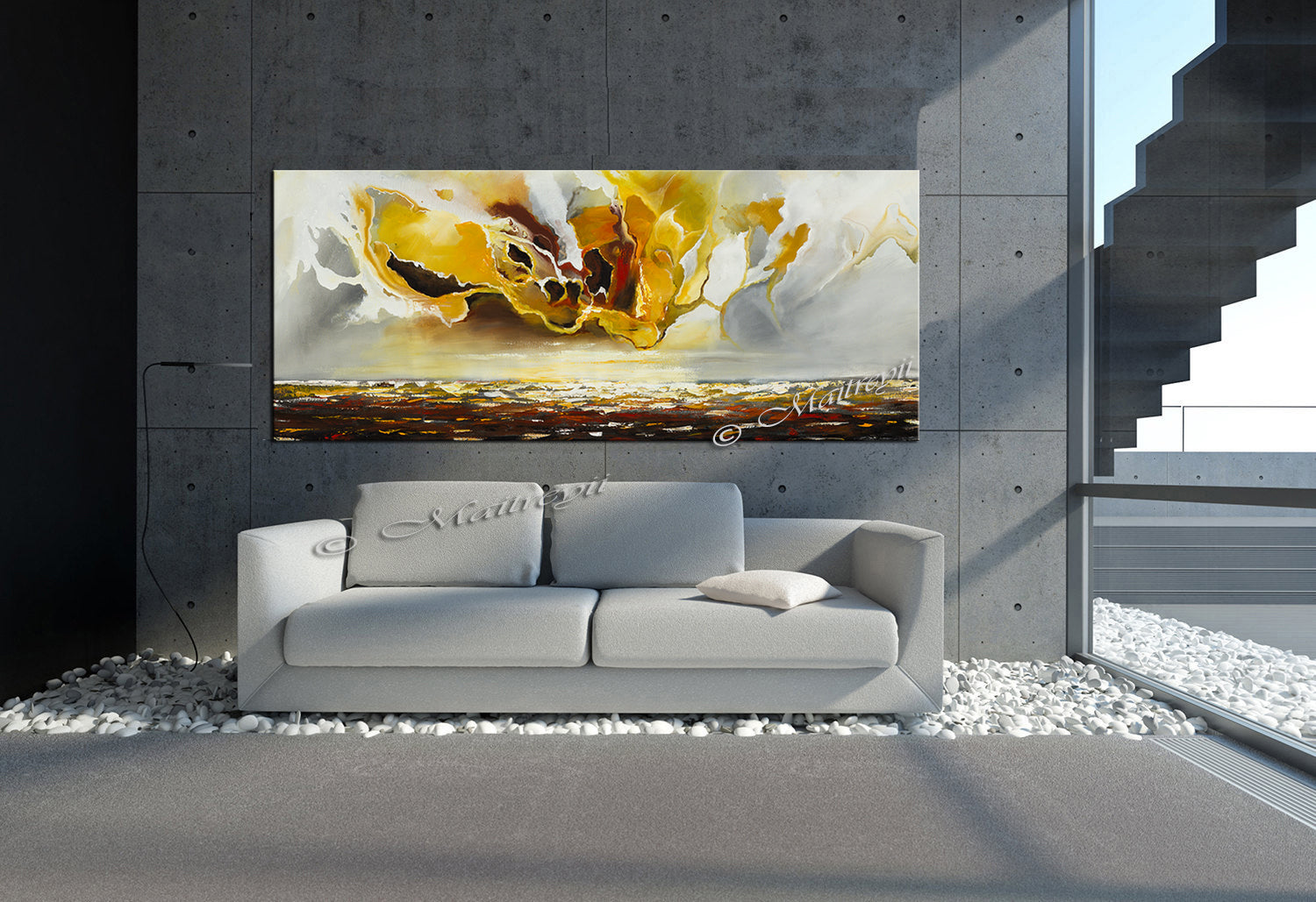 Large Ocean Art Oil Painting on Canvas Modern Wall Art - Seascape Painting 4 - LargeModernArt