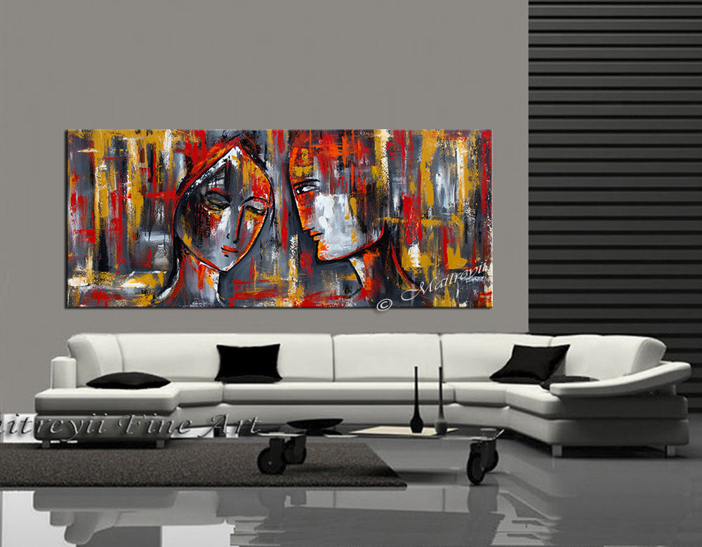 Large Modern Art Oil Painting on Canvas Modern Wall Art Figurative - Divine Love 2 - LargeModernArt