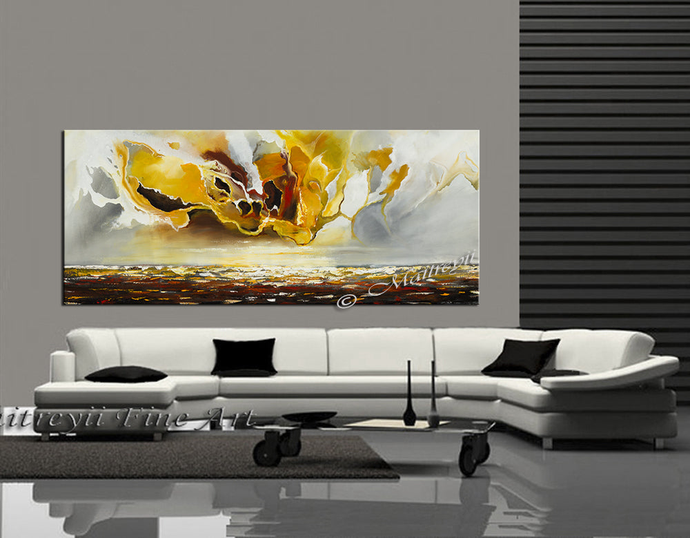 Large Ocean Art Oil Painting on Canvas Modern Wall Art - Seascape Painting 4 - LargeModernArt