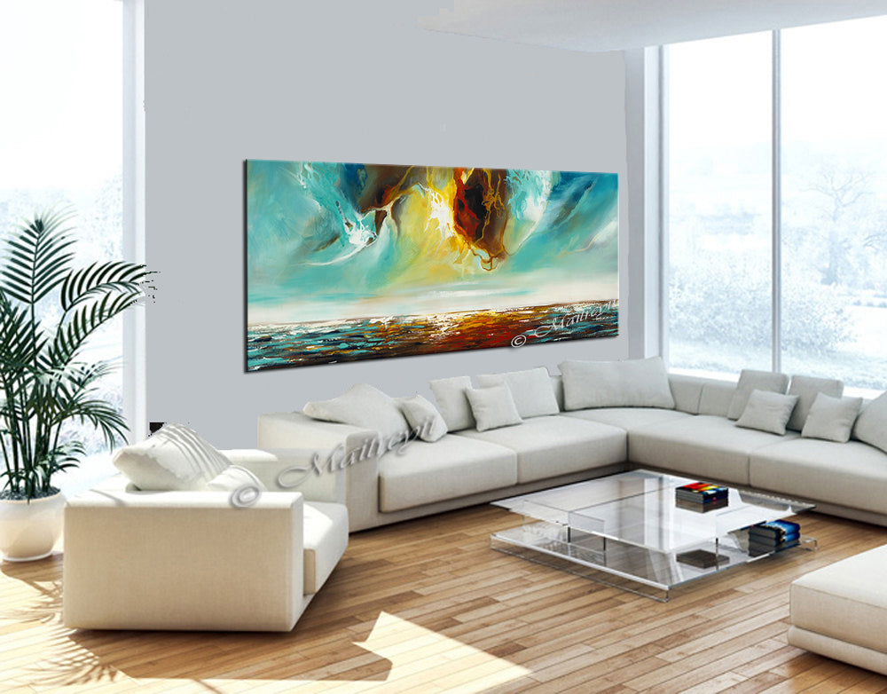 Large Ocean Art Oil Painting on Canvas Modern Wall Art - Seascape Painting 6 - LargeModernArt