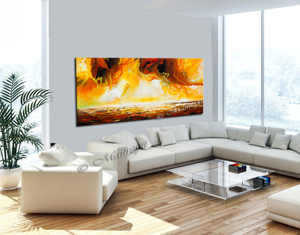 Large Ocean Art Oil Painting on Canvas Modern Wall Art Seascape - Ocean Journey 19 - LargeModernArt