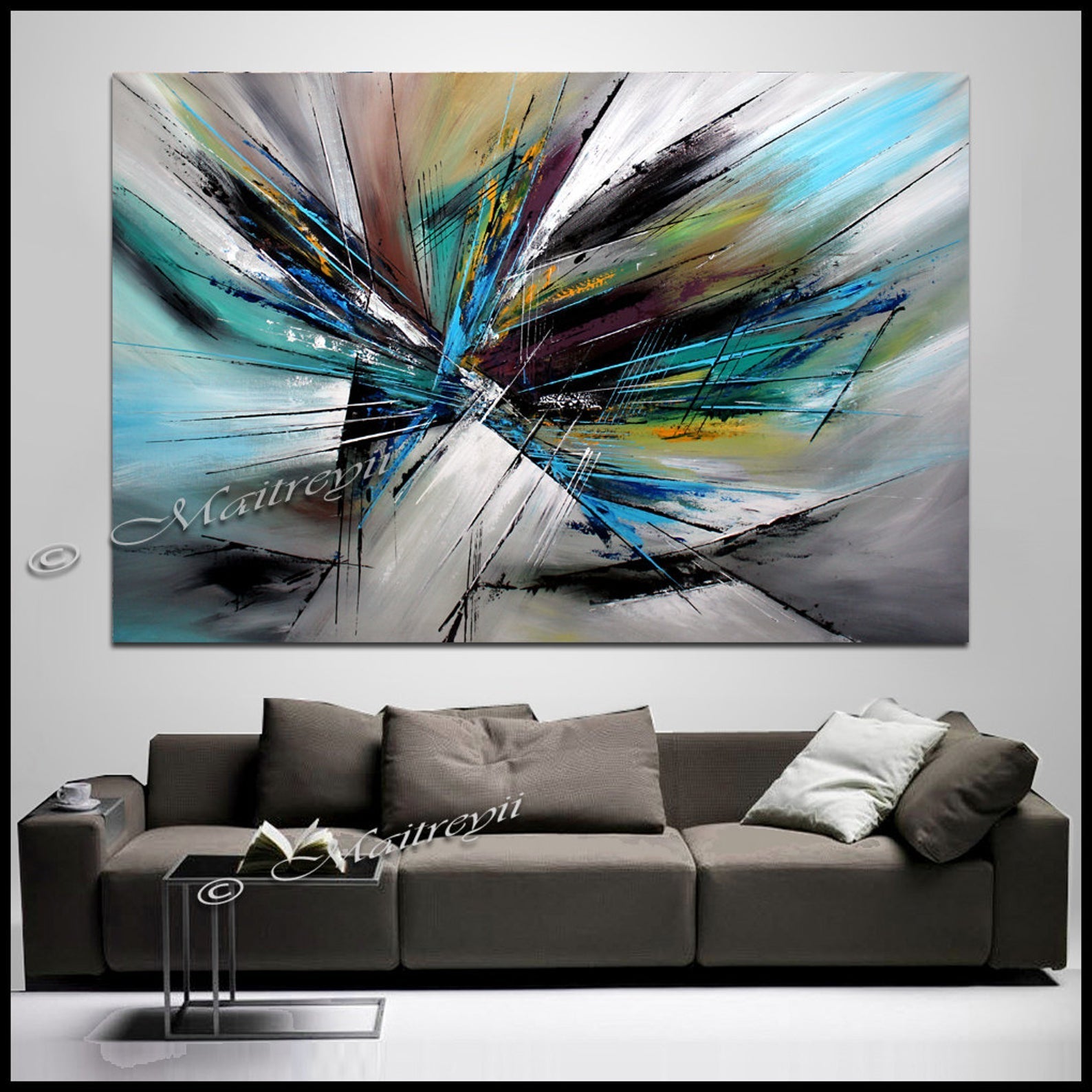 Large Modern Art Wall Painting on Canvas Modern Home Art living Room Painting - Universal Light - LargeModernArt