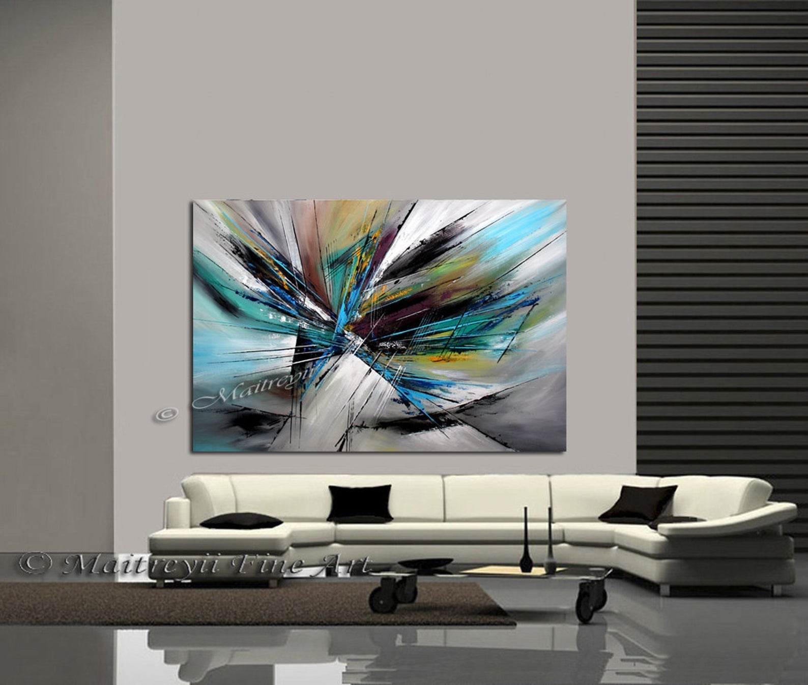 Large Modern Art Wall Painting on Canvas Modern Home Art living Room Painting - Universal Light - LargeModernArt