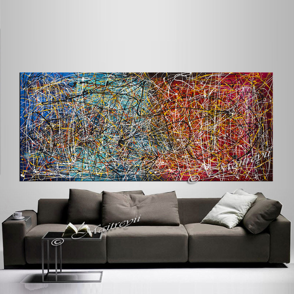 Art Piece Abstract Paintings | Jackson Pollock Style | Large Modern Art - Vintage Beauty 5