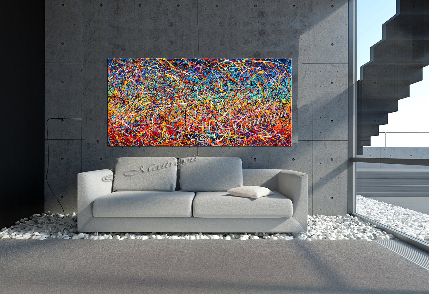 Painting Jackson Pollock Style Drip Style Abstract art on Canvas, large Wall Art - Vintage Beauty 156