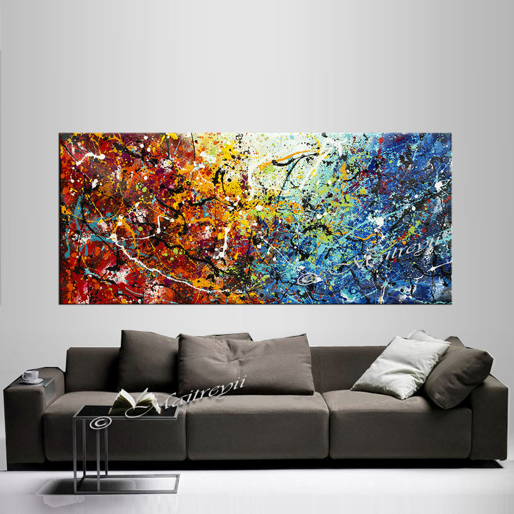 Painting Jackson Pollock Multiple Size Drip Style Abstract Art on Canvas, large Wall Art - Vintage Beauty 150