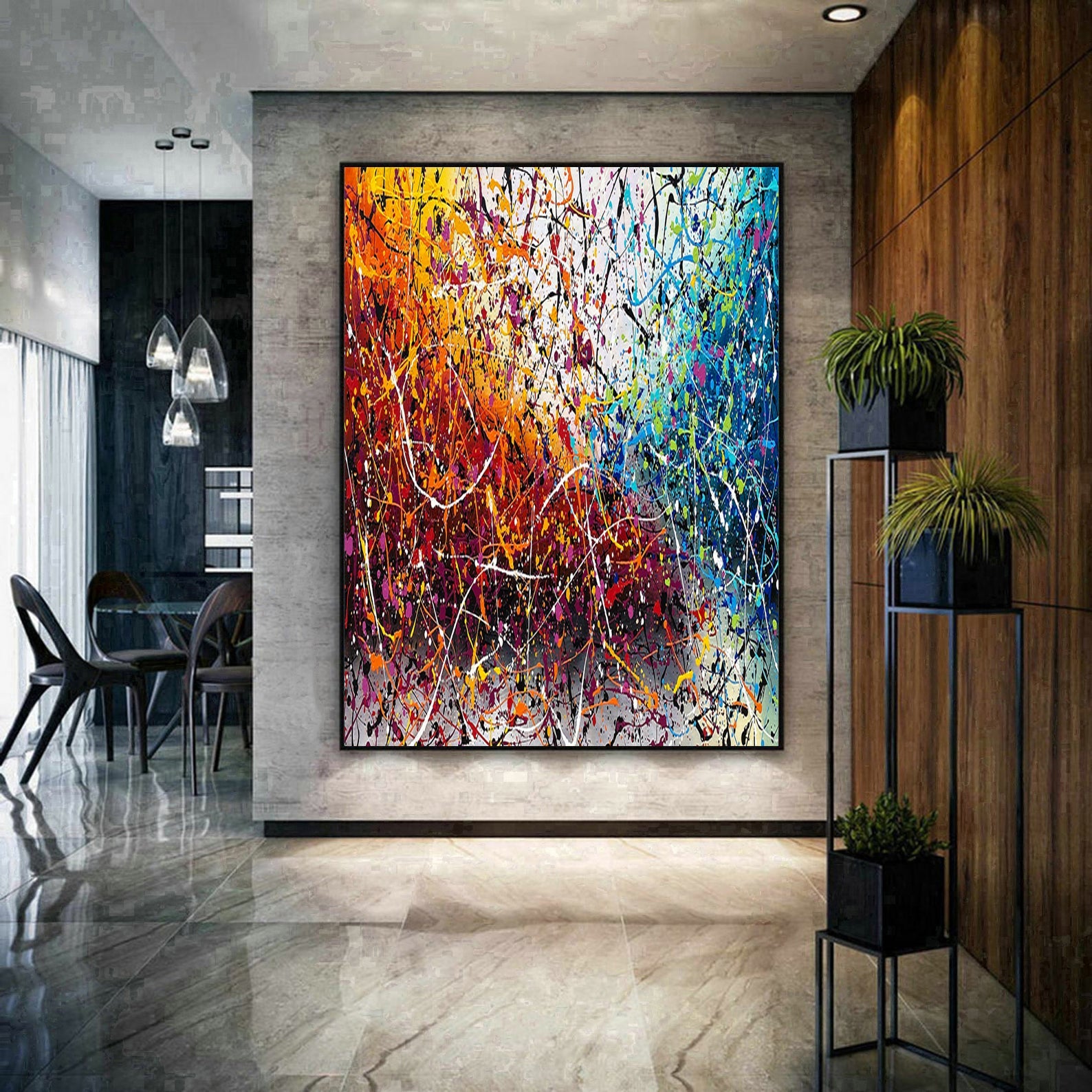 Painting Jackson Pollock Multiple Size Drip Style Abstract Art on Canvas, large Wall Art - Vintage Beauty 152 - LargeModernArt