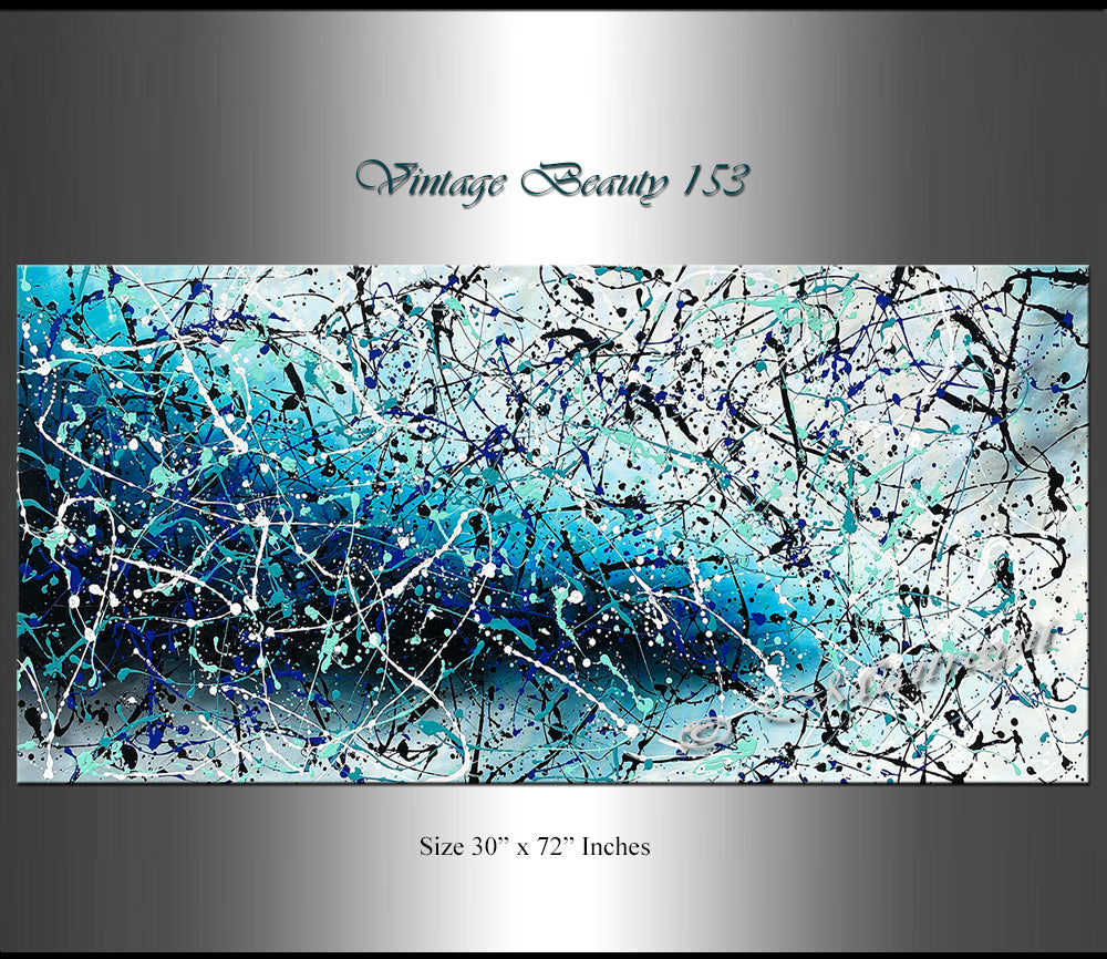 Painting Jackson Pollock Multiple Size Drip Style Abstract art on Canvas, large Wall Art - Vintage Beauty 153 - LargeModernArt