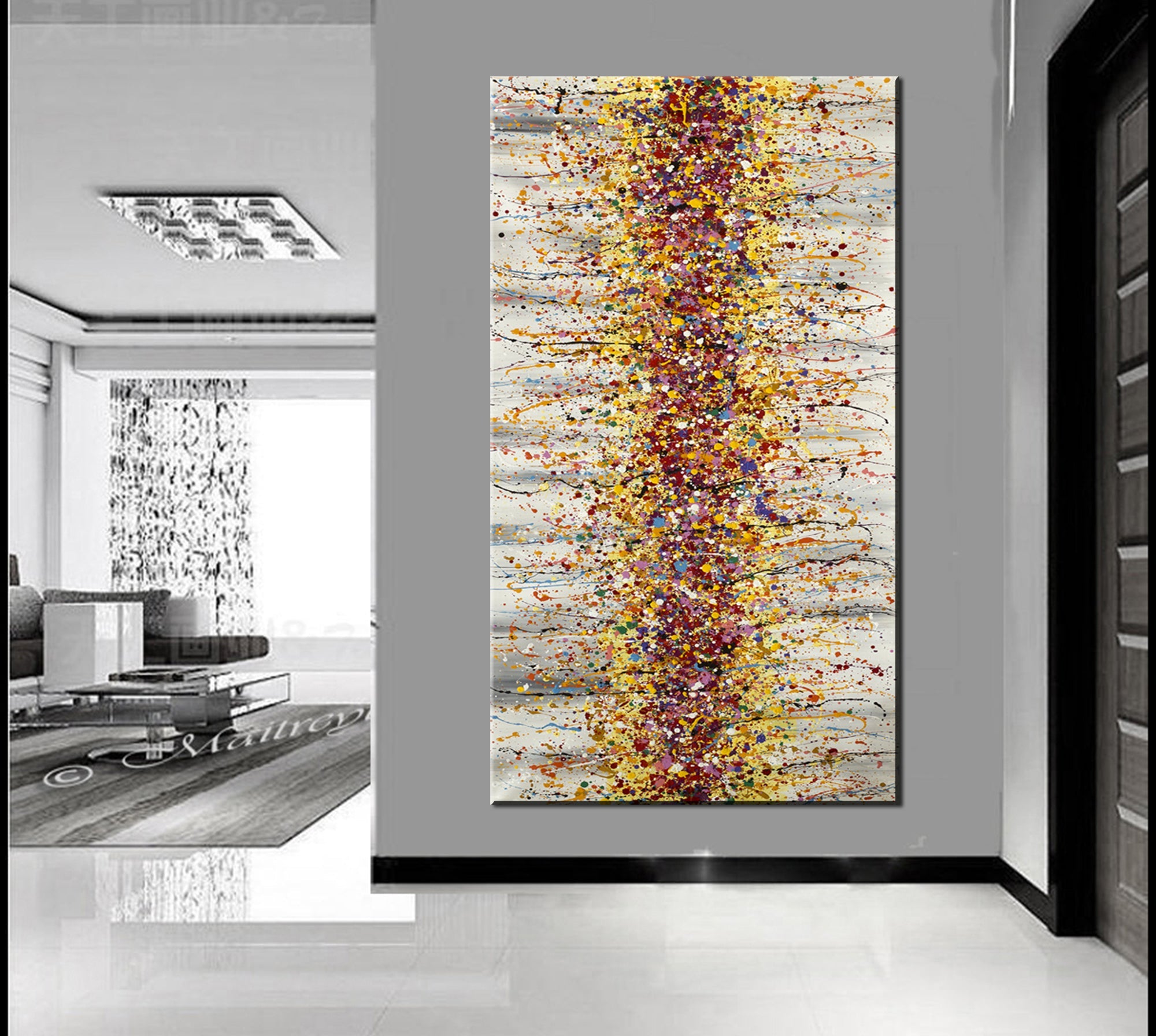 Painting Jackson Pollock Multiple Size Drip Style Abstract art on Canvas, large Wall Art - Beauty of Bridge 12 - LargeModernArt