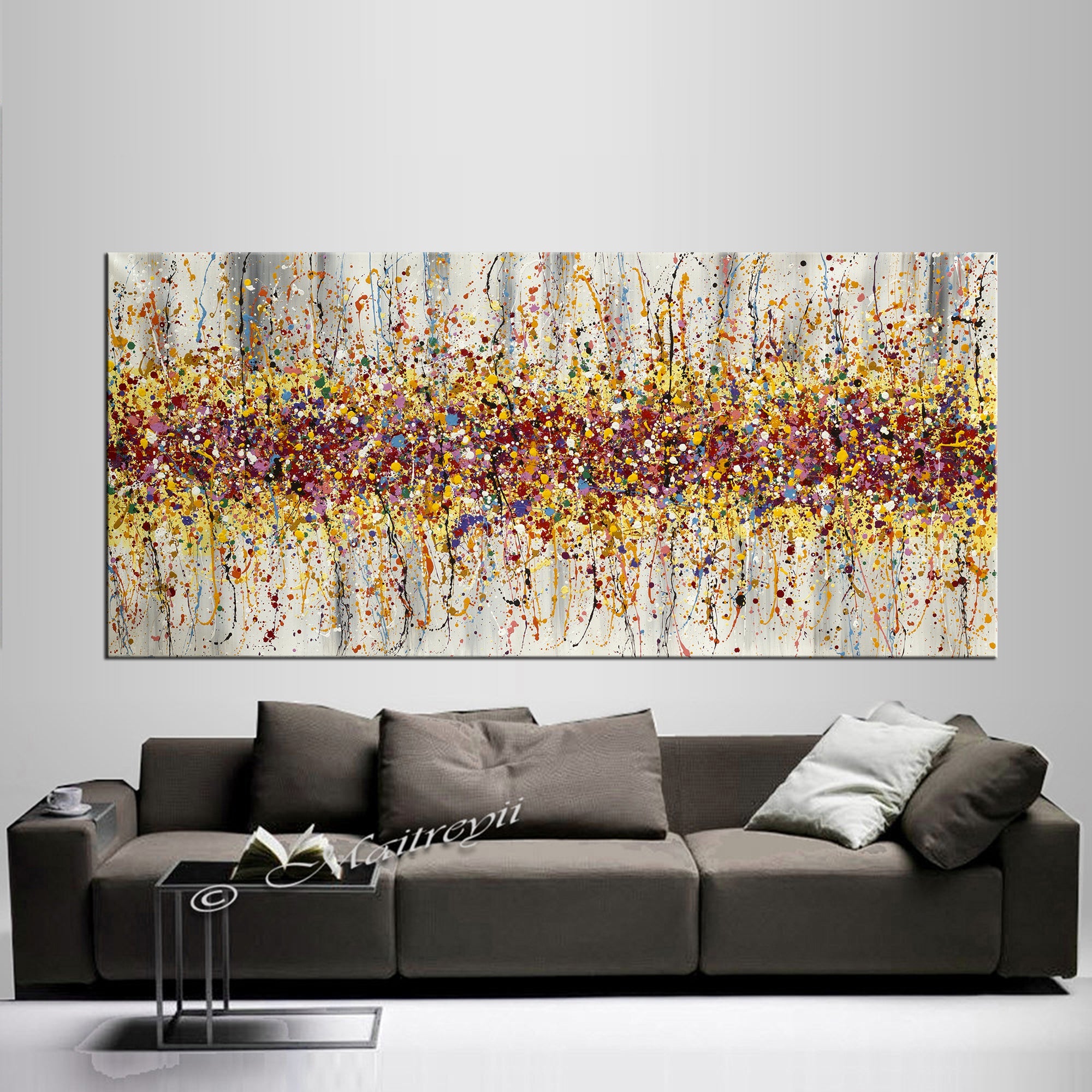 Painting Jackson Pollock Multiple Size Drip Style Abstract art on Canvas, large Wall Art - Beauty of Bridge 12 - LargeModernArt