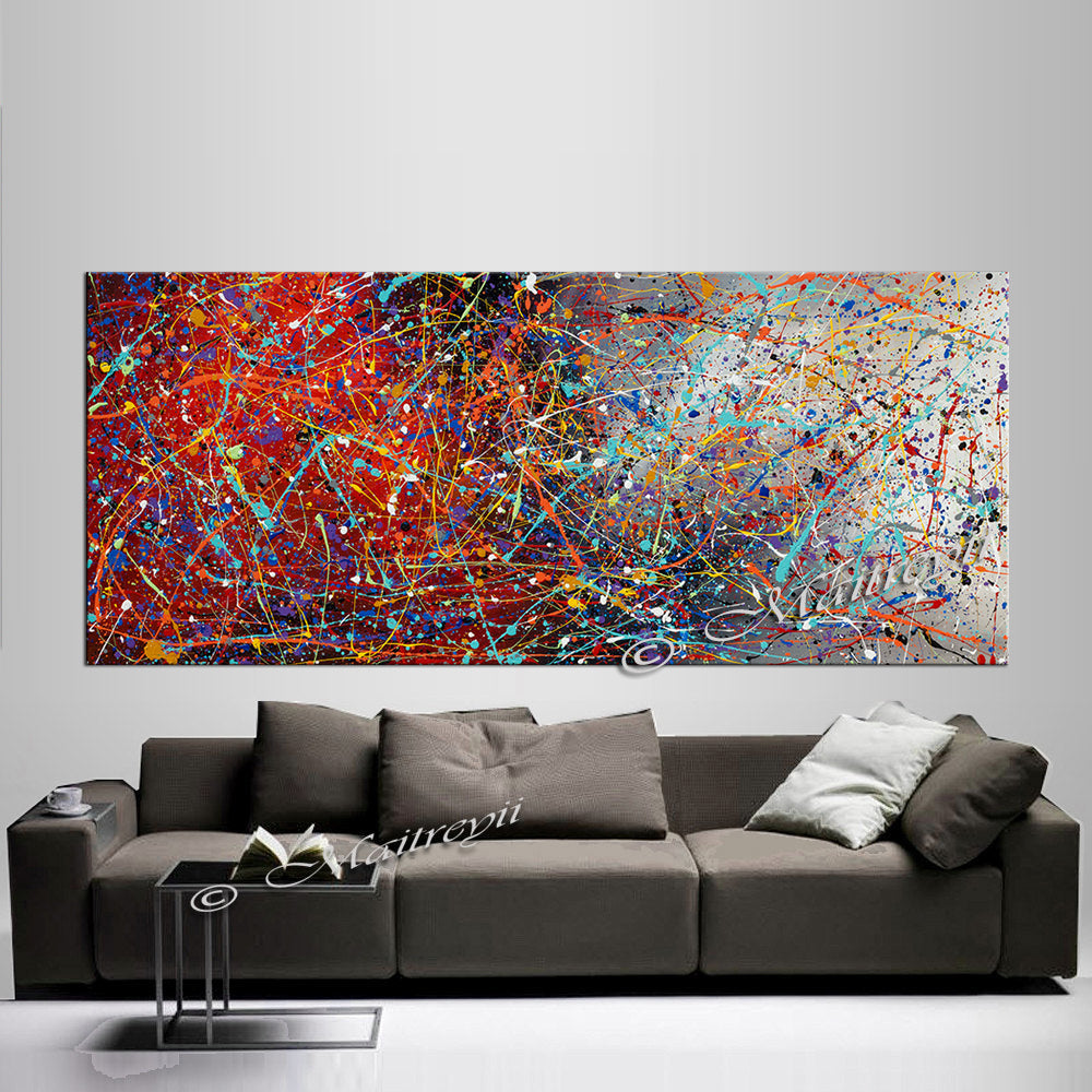 Jackson Pollock Style | large oil painting luxury Homes - Vintage Beauty 92 - LargeModernArt