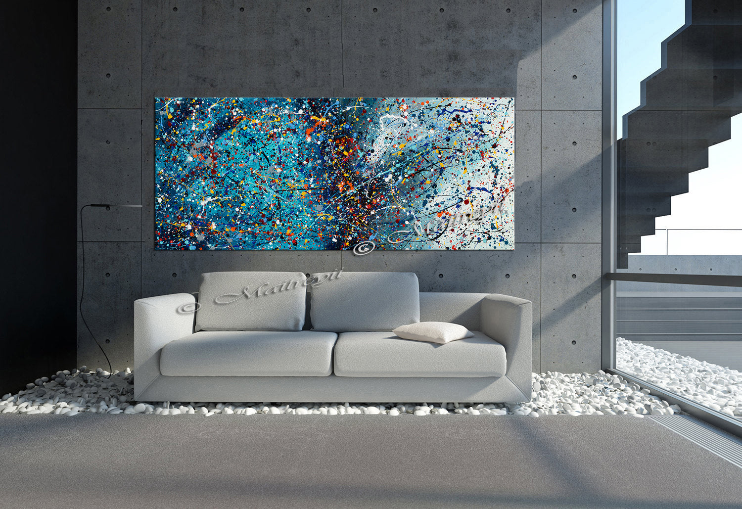 Abstract Angel Paintings | Jackson Pollock Style | Large ModernA rt - Vintage Beauty 106 - LargeModernArt