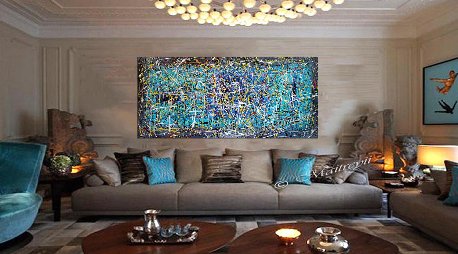 Abstract Original Paintings | Jackson Pollock Style | LargeModernArt - Vintage Beauty 10 - LargeModernArt