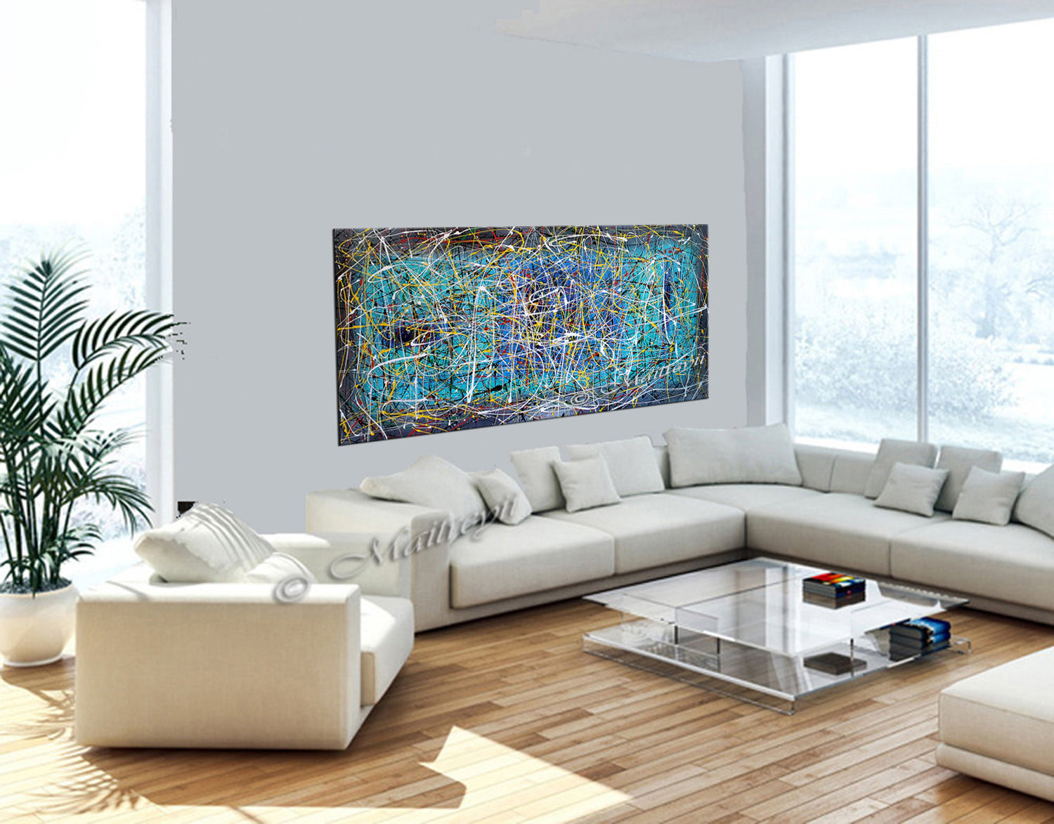 Abstract Original Paintings | Jackson Pollock Style | LargeModernArt - Vintage Beauty 10 - LargeModernArt