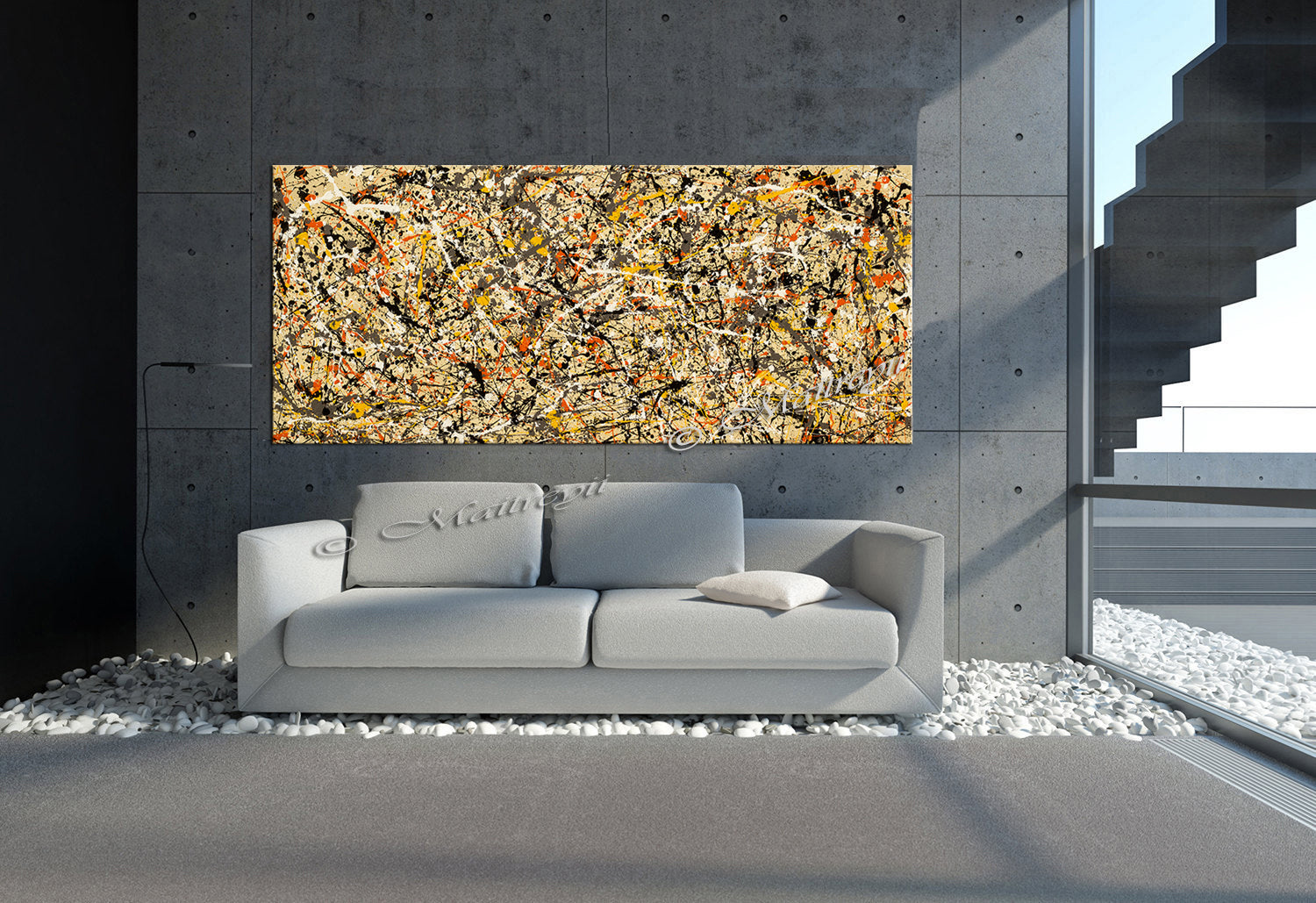 Abstract Angel Paintings | Jackson Pollock Style | Large Modern Art - Vintage Beauty 112 - LargeModernArt