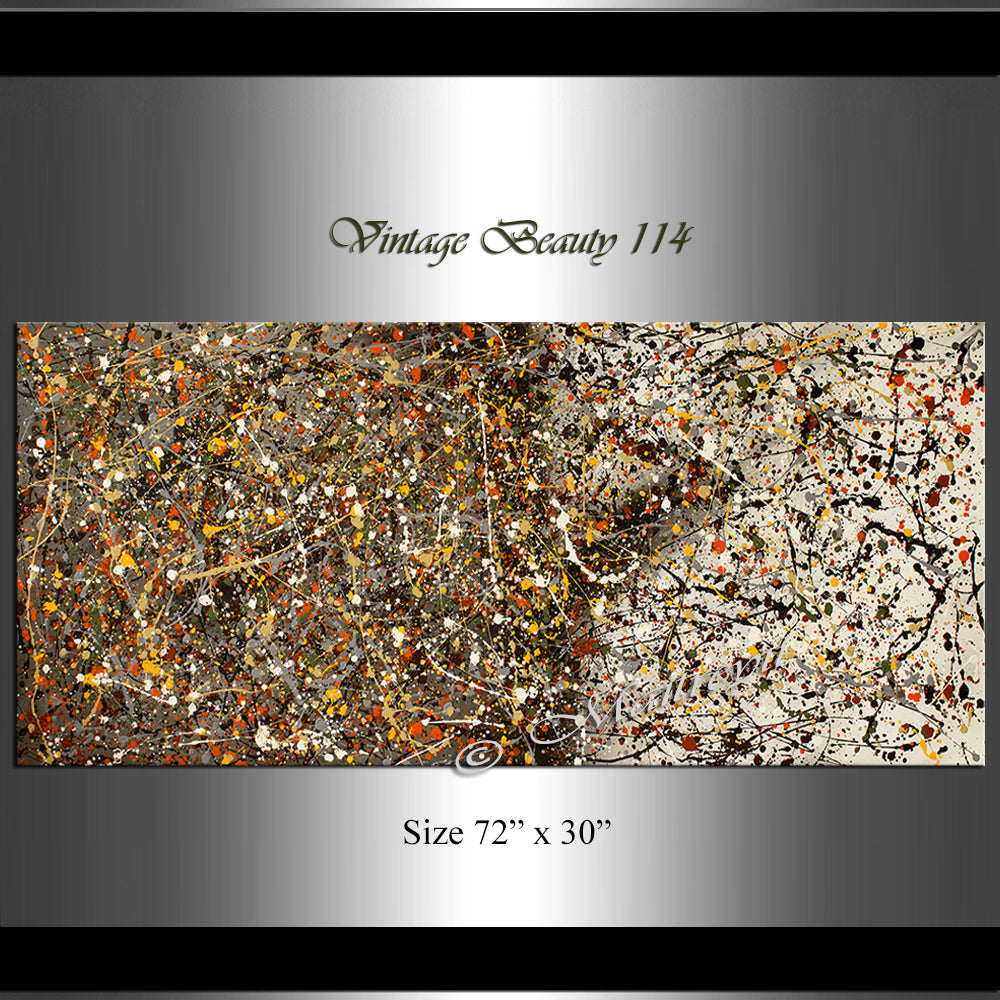 Wall art Paintings | Jackson Pollock | LargeModernArt | Worldwide Shipping - Vintage Beauty 114 - LargeModernArt