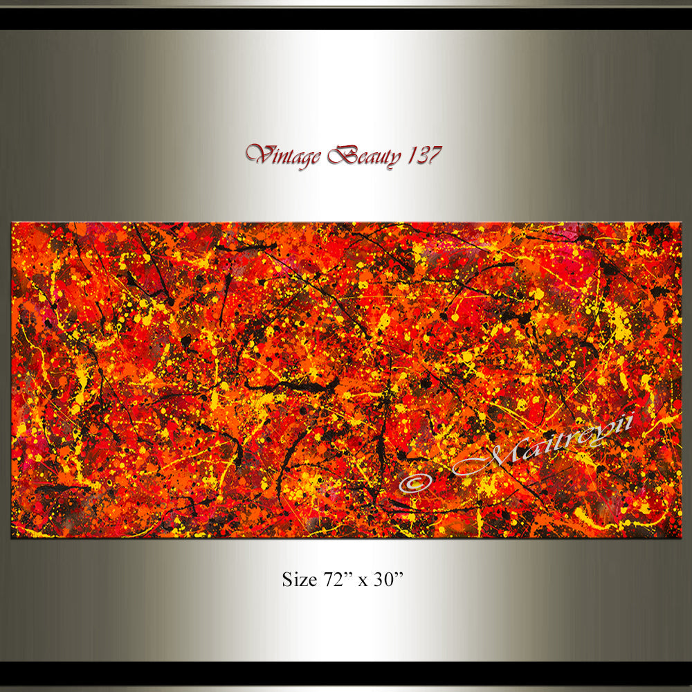 Jackson Pollock Red Painting extra large abstract art Modern Wall oversize canvas - Vintage Beauty 137 - LargeModernArt