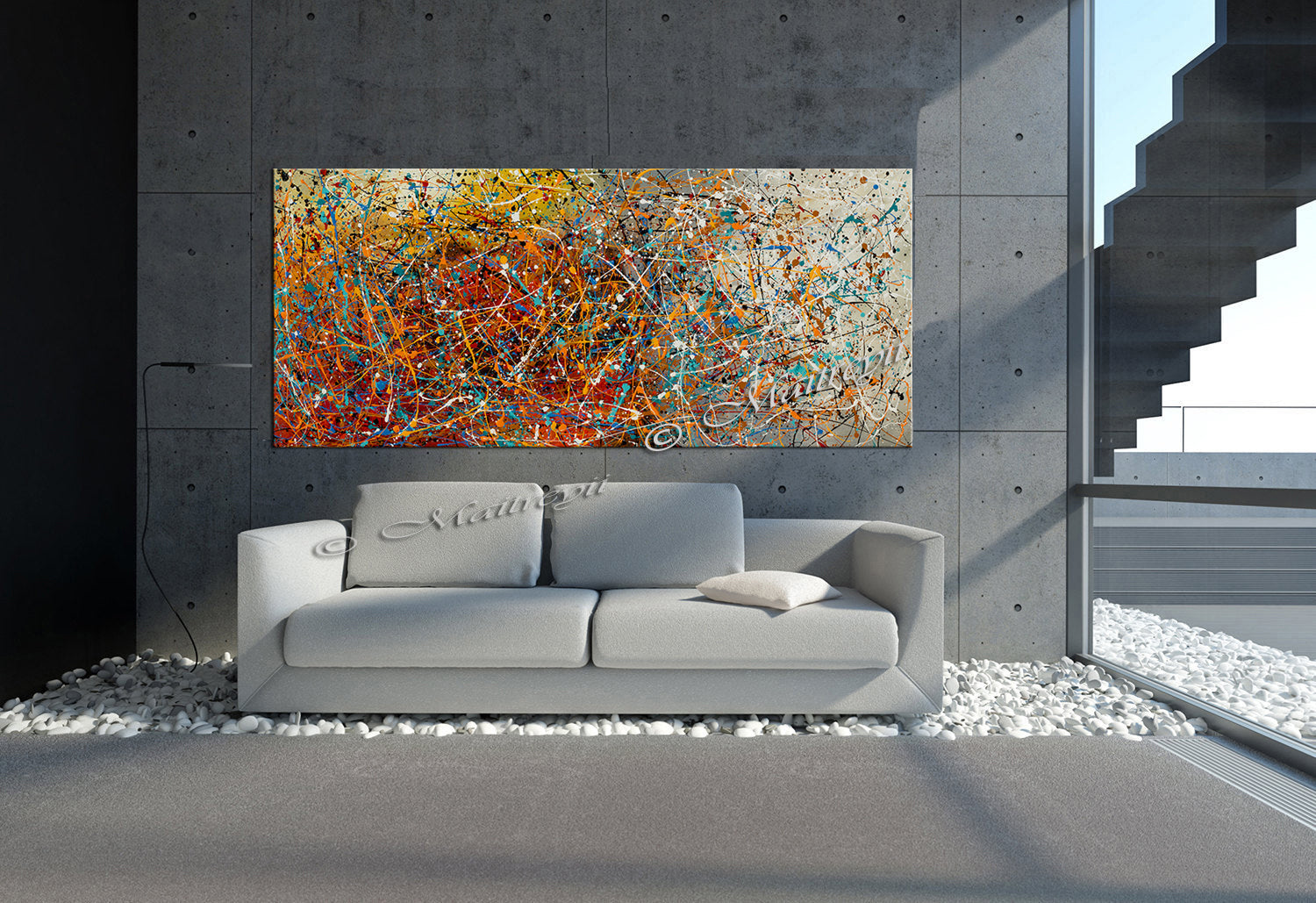 Online Art Jackson Pollock Style - Vintage Beauty 91 - LargeModernArt