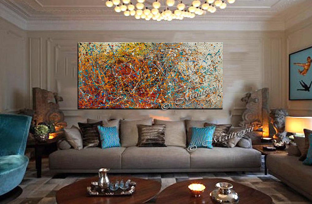 Online Art Jackson Pollock Style - Vintage Beauty 91 - LargeModernArt