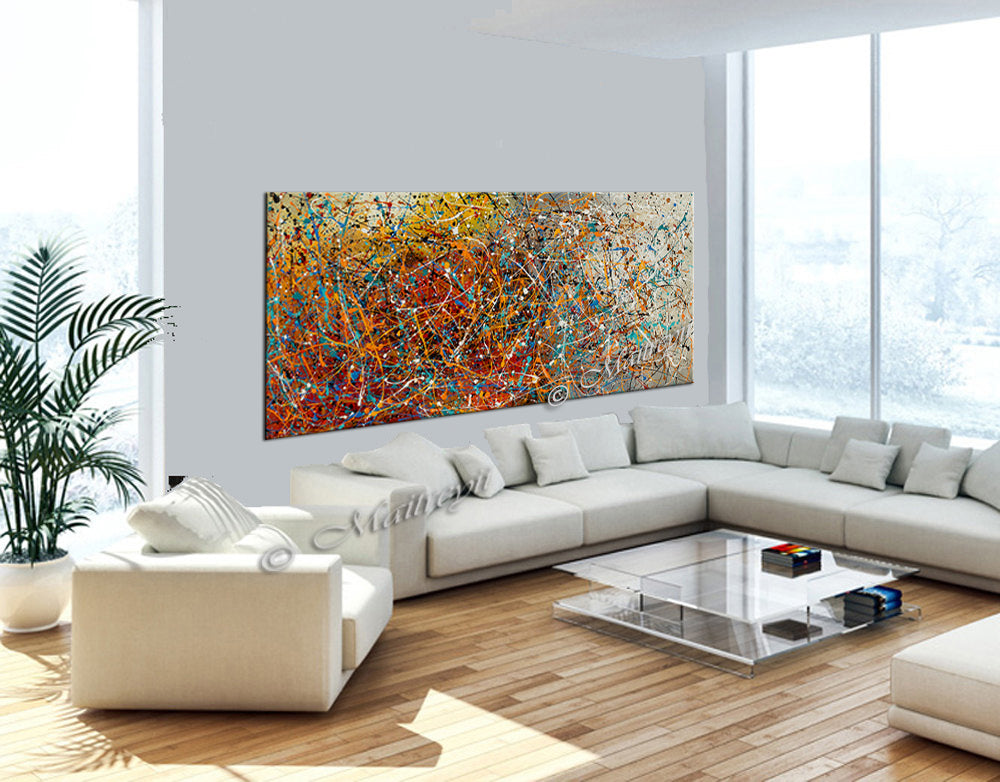 Online Art Jackson Pollock Style - Vintage Beauty 91 - LargeModernArt