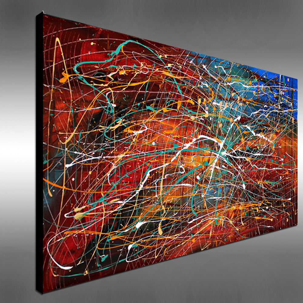 Jackson Pollock Style Oil Painting For Luxury homes - Vintage Treasure - LargeModernArt