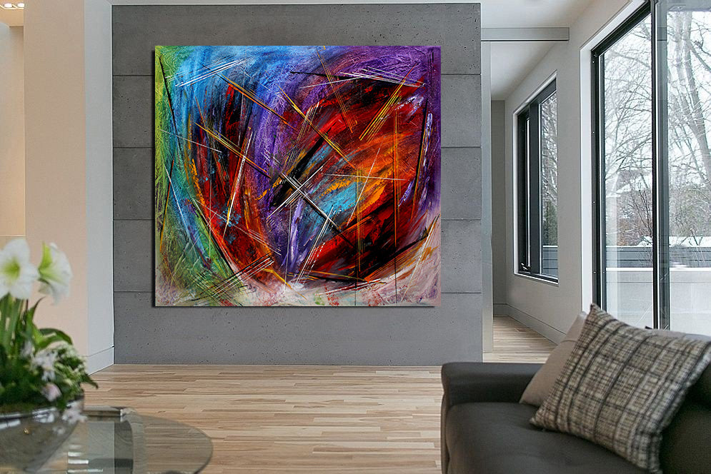 Abstract Wall Art Oil Painting Large Canvas For Luxury Home Decor Original Art For Sale - LargeModernArt