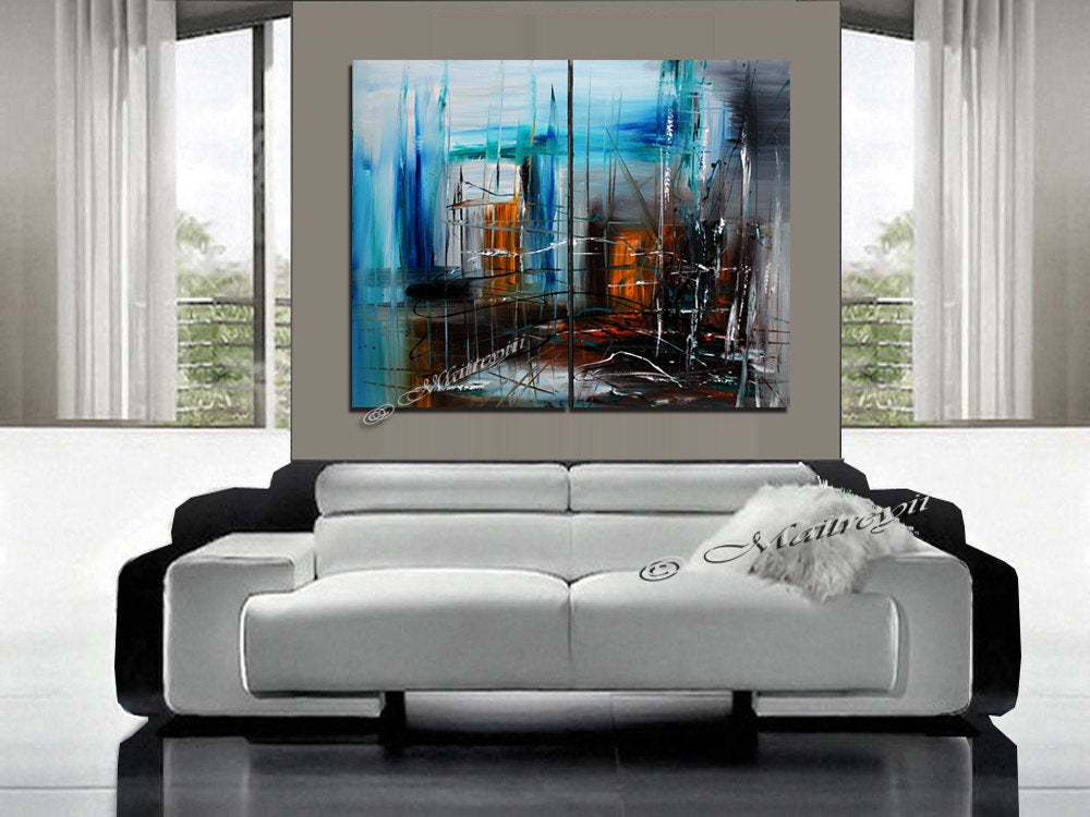 Large Modern Art Oil Painting on Canvas - Modern Wall Art Amazing Abstract - LargeModernArt