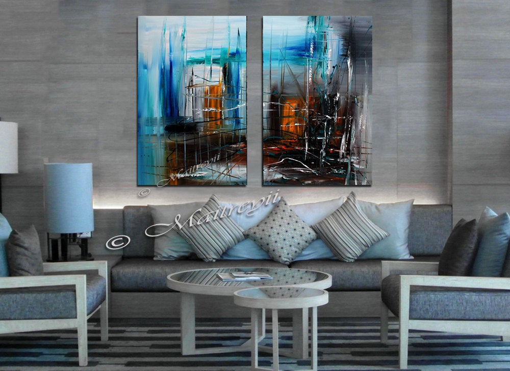 Large Modern Art Oil Painting on Canvas - Modern Wall Art Amazing Abstract - LargeModernArt