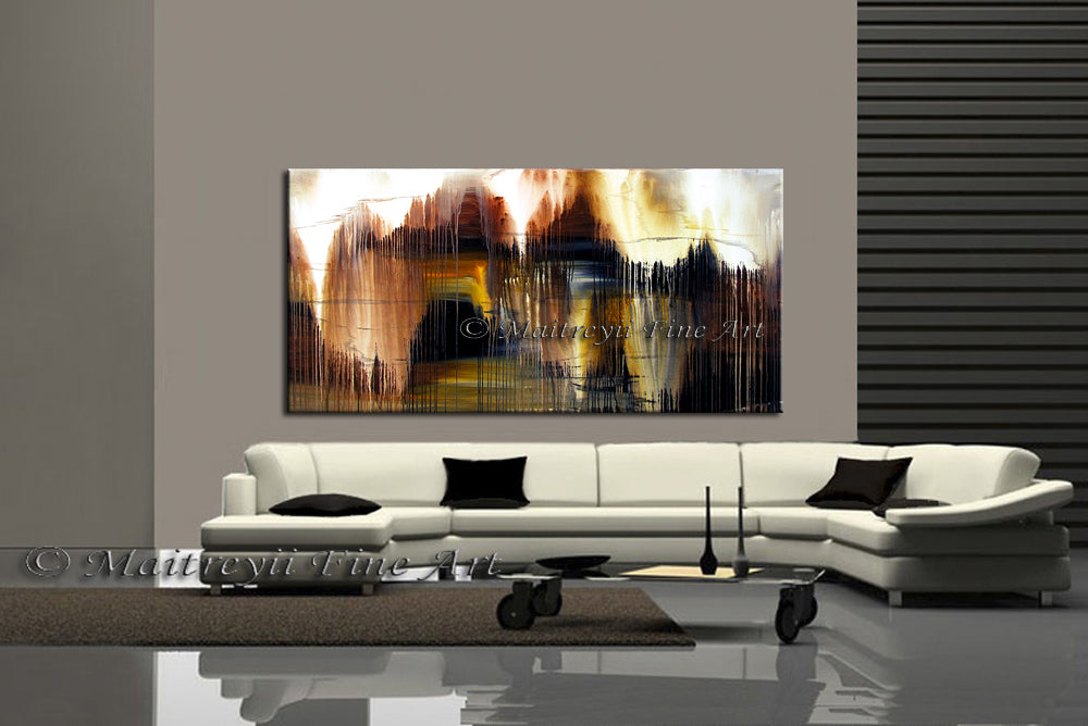 Abstract Modern Art Oil Painting on Canvas Modern Wall Art Amazing Melting Rock Painting - LargeModernArt