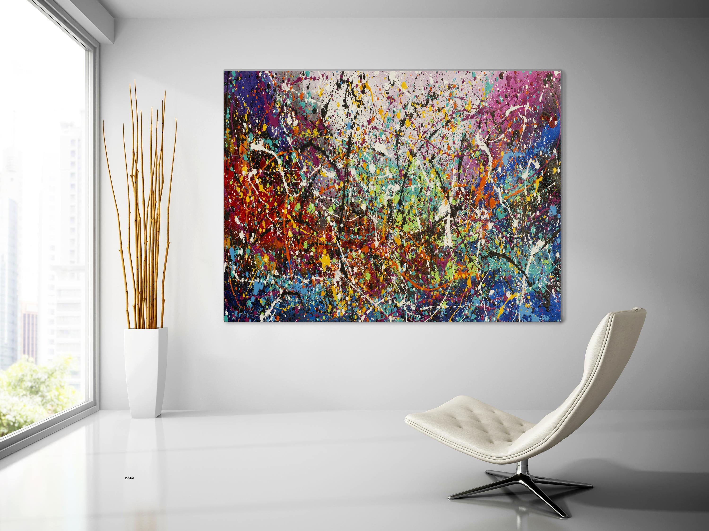 Buy Original Oil Paintings Jackson Pollock Style Large Modern Art for sale - Vintage Beauty 129 - LargeModernArt